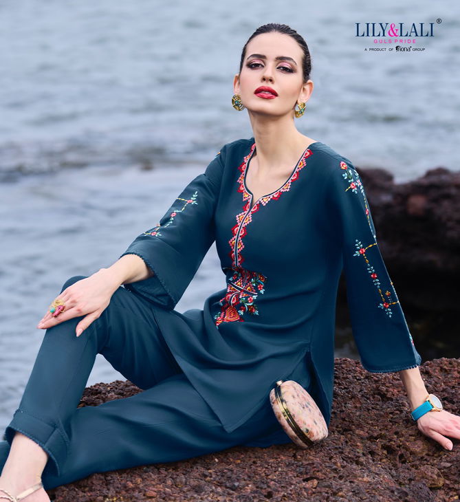 Lily And Lali Marvel Fancy Designer Wear Wholesale Kurtis With Bottom Catalog